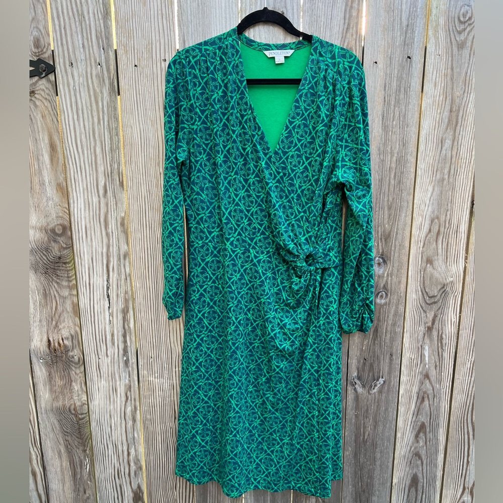 PENDLETON Emerald Green Sand Dollar Design Dress size Large